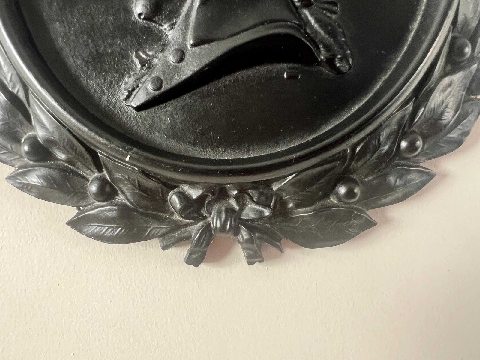Antique W.A. Mozart Bois Durci Wall Plaque   19th Century Composer Relief   Grand Tour Souvenir   Dark Academia Library   Music Room Art photo 75.0