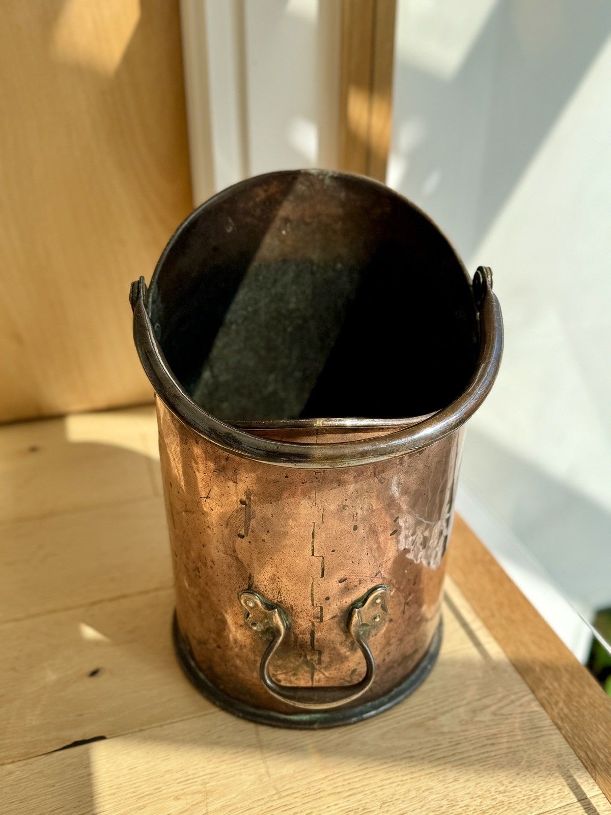photo furniture Large Antique Country House Coal Bin, English Copper, Fireside Keeper, Victorian