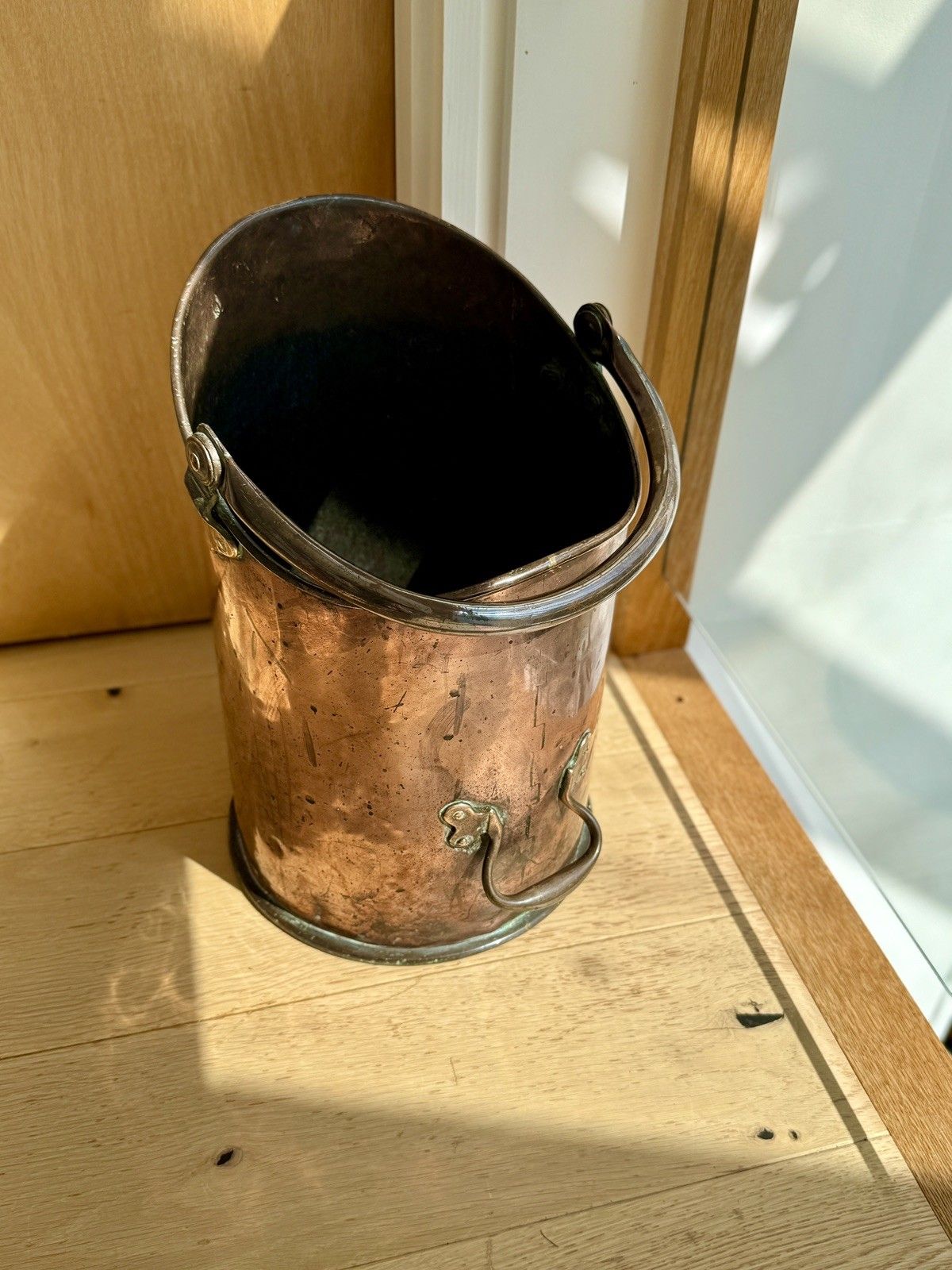 photo for sale Large Antique Country House Coal Bin, English Copper, Fireside Keeper, Victorian