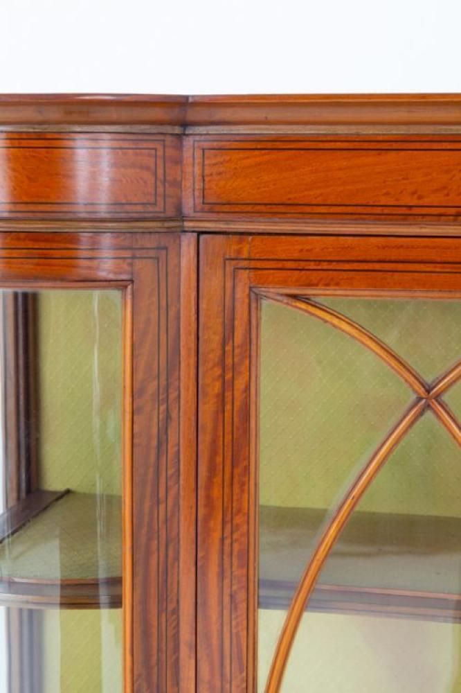 Sheraton Display Cabinet Satinwood Revival Bookcase 1880 photo vinterior