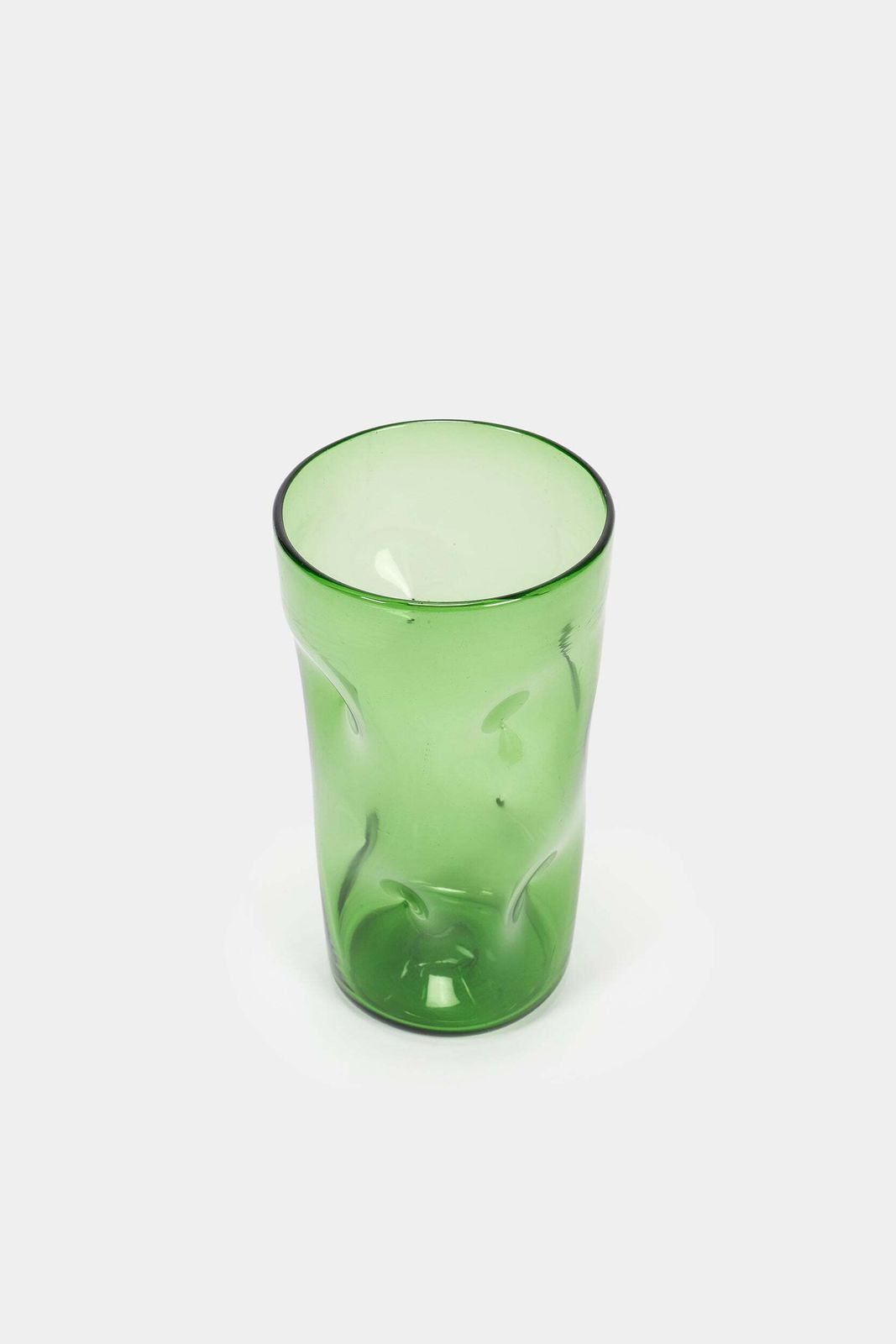 Green Glass From Empoli, Handmade Vase, Italy, 1960s photo for sale