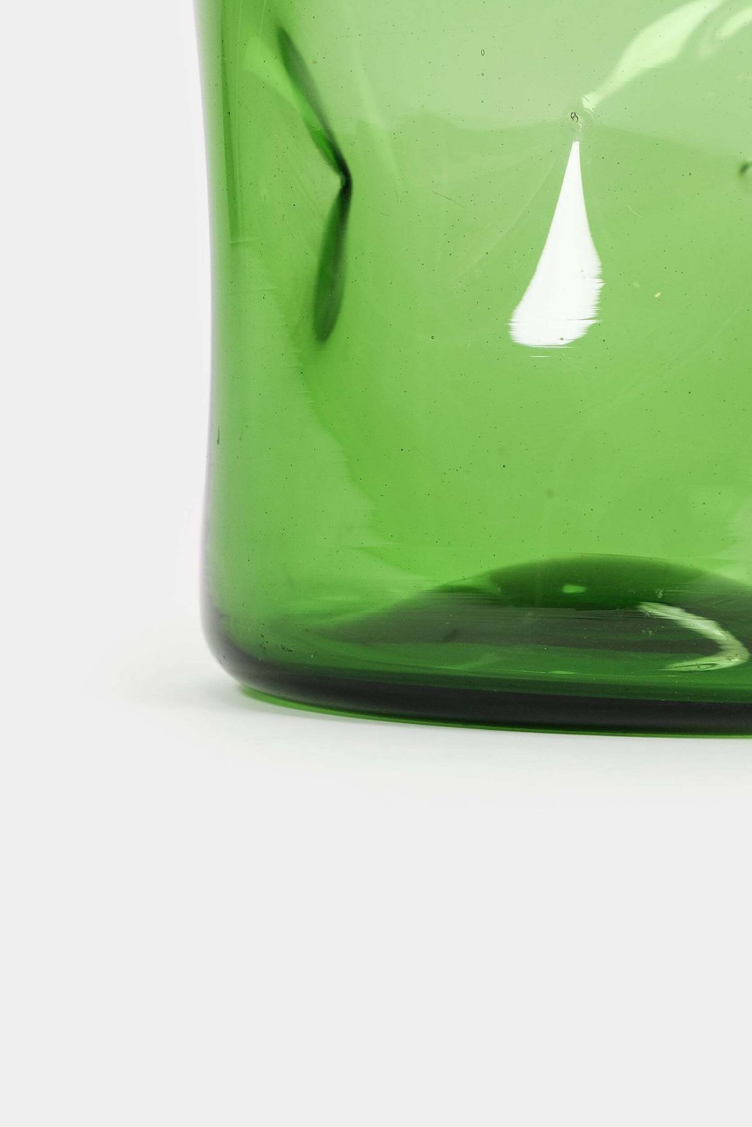 Green Glass From Empoli, Handmade Vase, Italy, 1960s photo vinterior