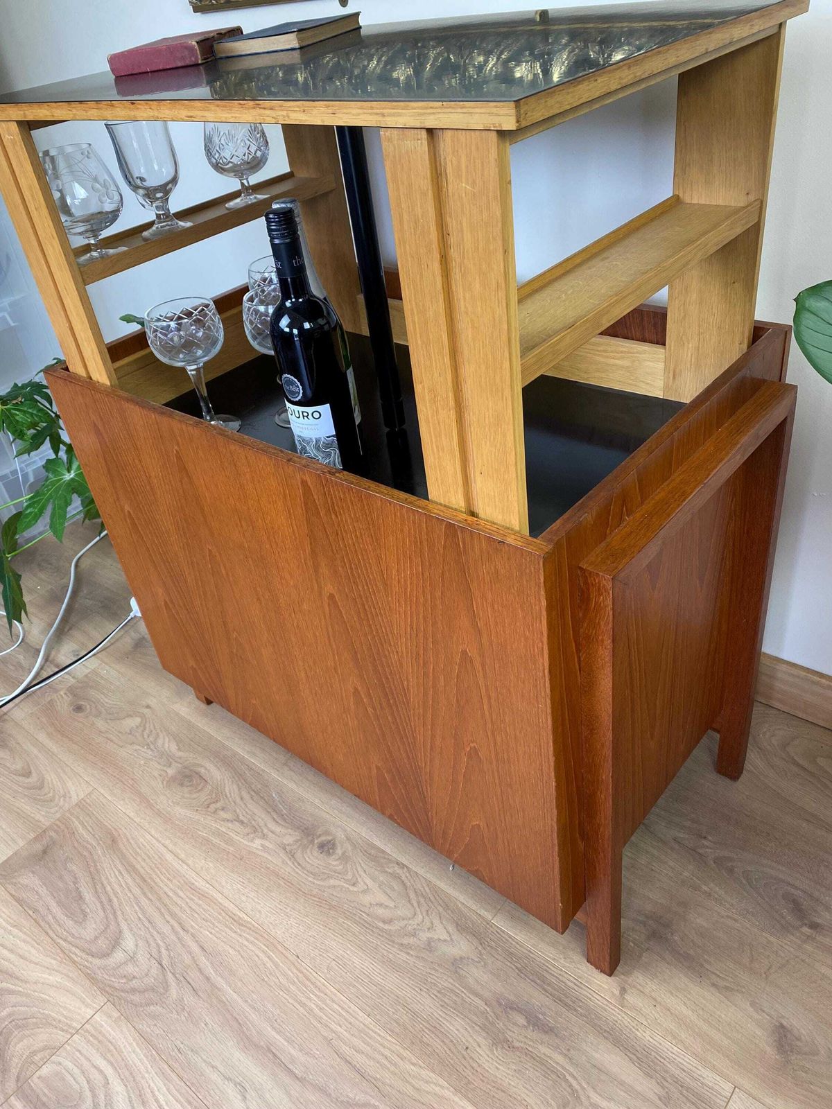 Danish Teak Side Table With Hidden Pop Up Bar Compartment Probably By Kai Kristiansen photo furniture