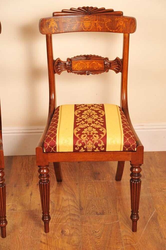 photo furniture Set Regency Dining Chairs   10 Walnut Inlay Chair English