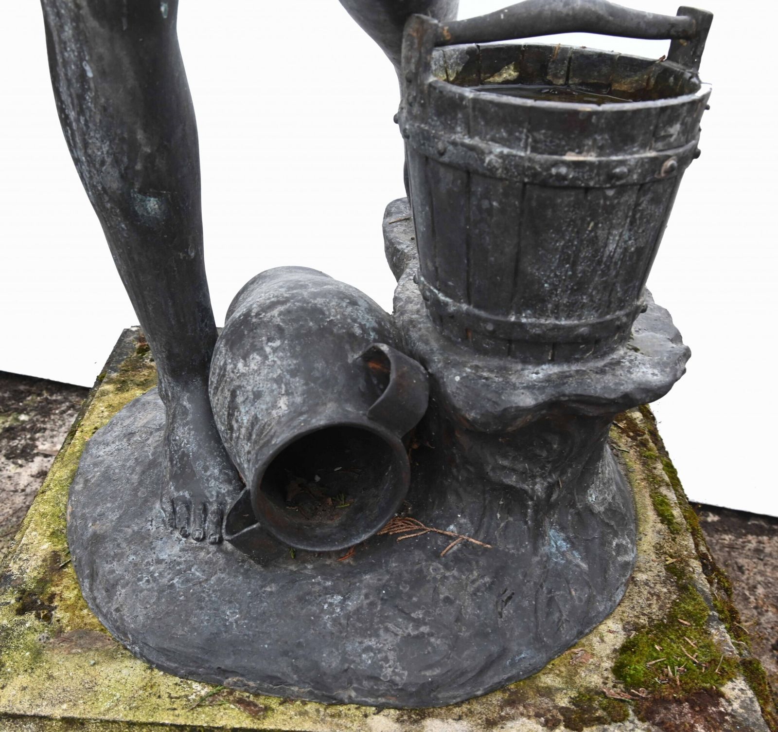 Classical Italian Bronze Water Maiden Statue Bucket Girl photo 1650.0