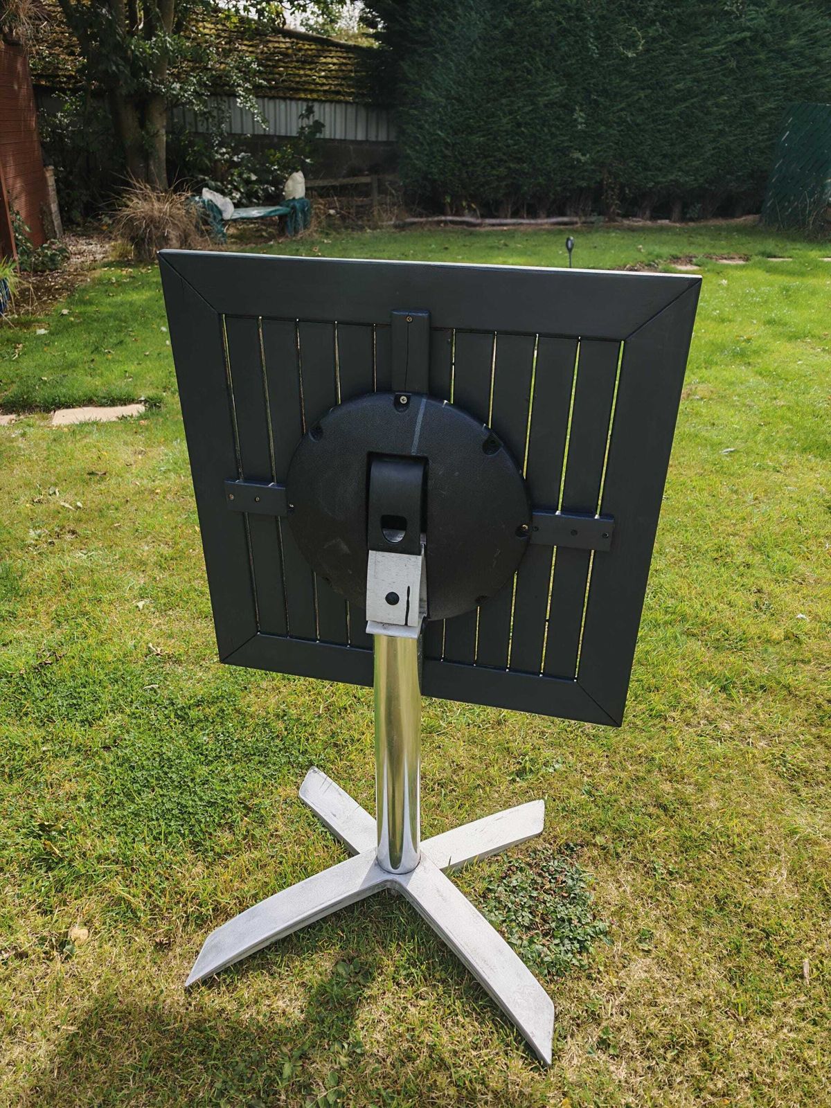 Customisable Refurbished Tilt Top Stackable Garden Tables (70cm X 70cm) Suitable For Cafes, Pubs Or Garden Usage   74cm Height Assembled photo 115.0