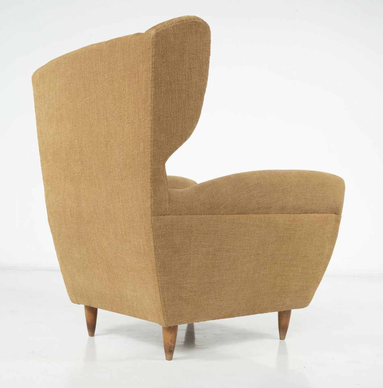photo furniture Mid Century Modern Pair Of Highback Armchairs, New Upholstery