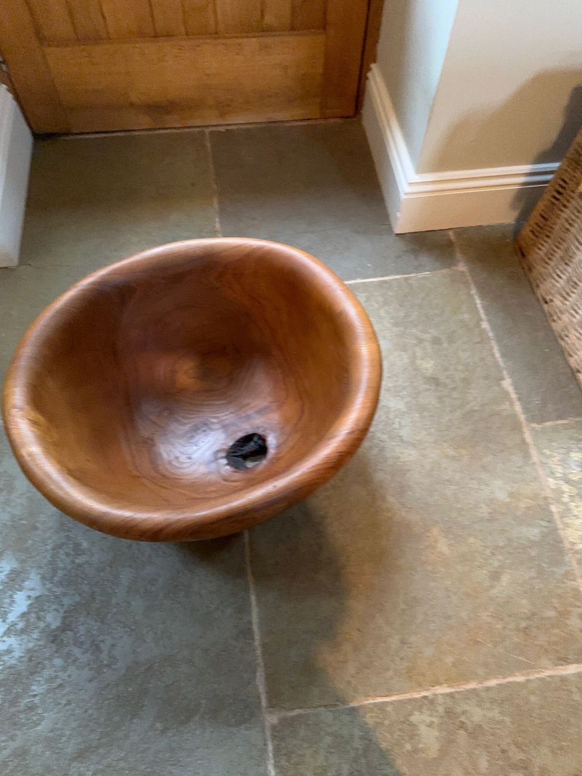 Paul Caton Carved Large Wooden Bowl Circa 1980 photo 1200.0