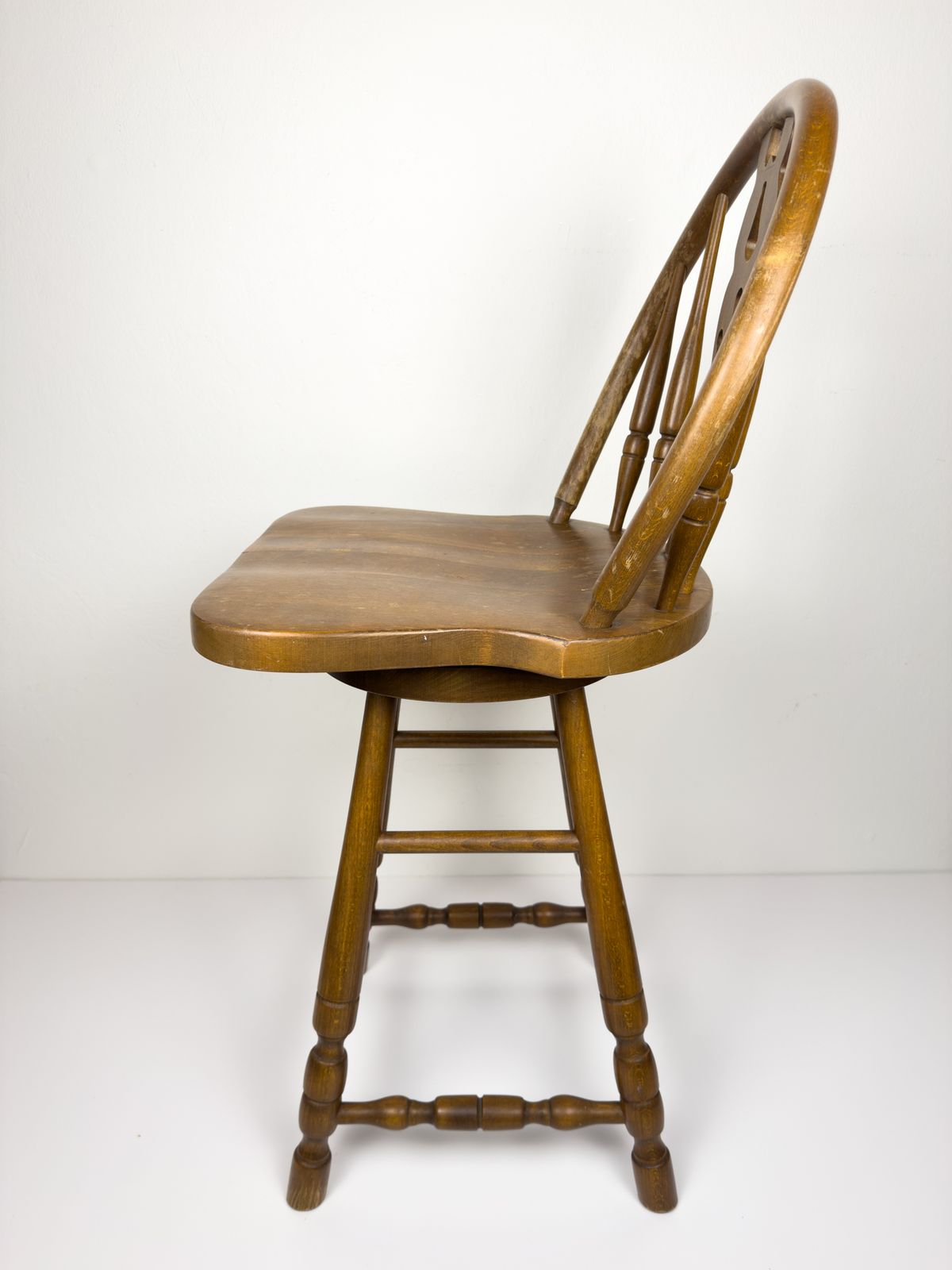 430.0 Vintage Wooden Bar Swivel Chair, Slovenia 1992 photo