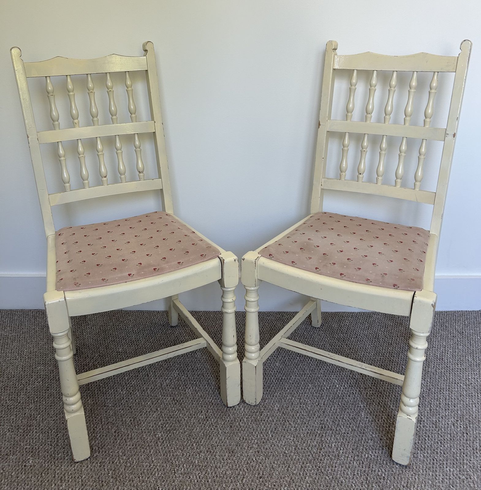 Cream Painted Upholstered Chairs 4 photo furniture