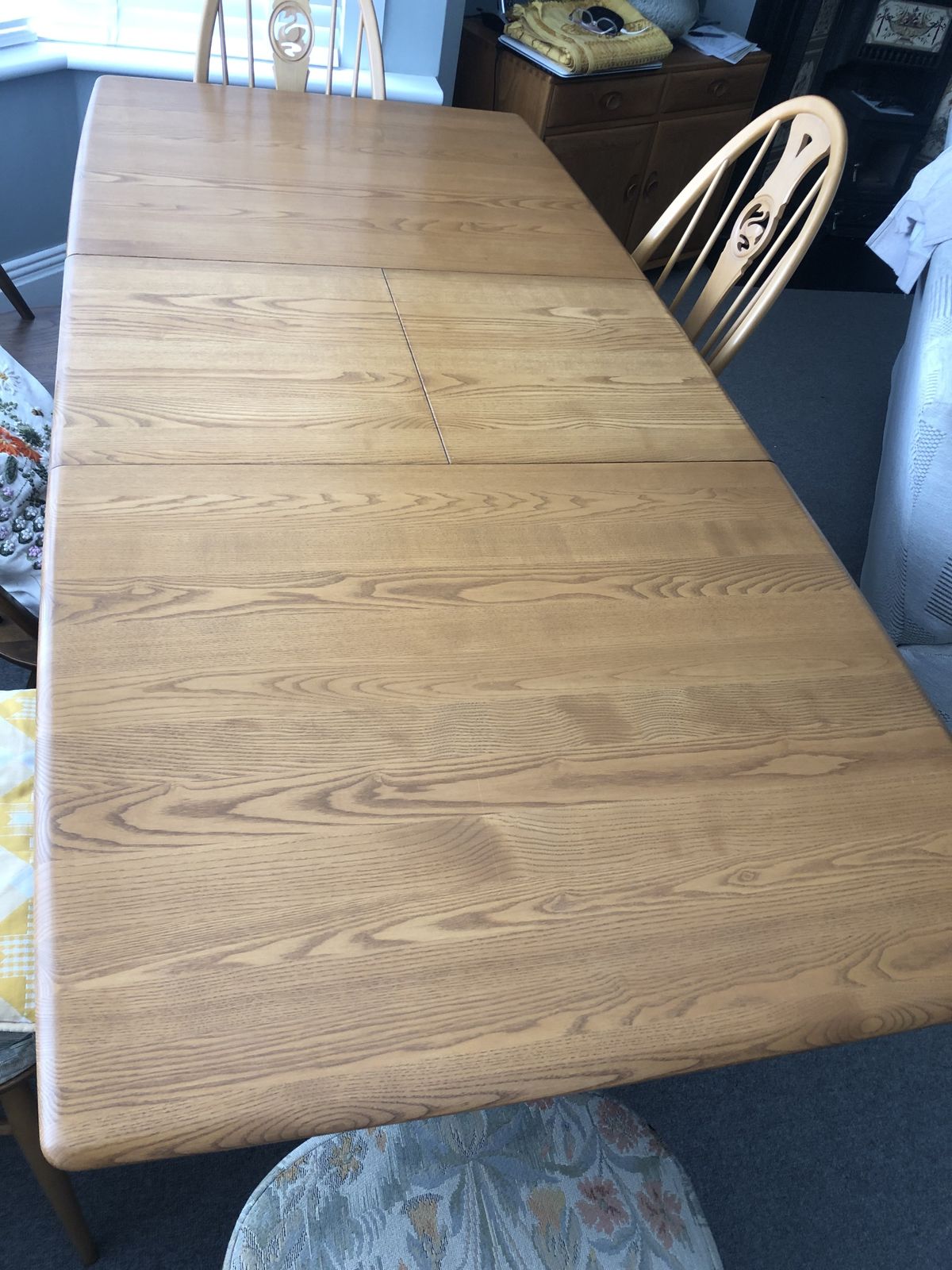 Ercol Windsor Medium Extending Dining Table Elm Model 1193 photo for sale