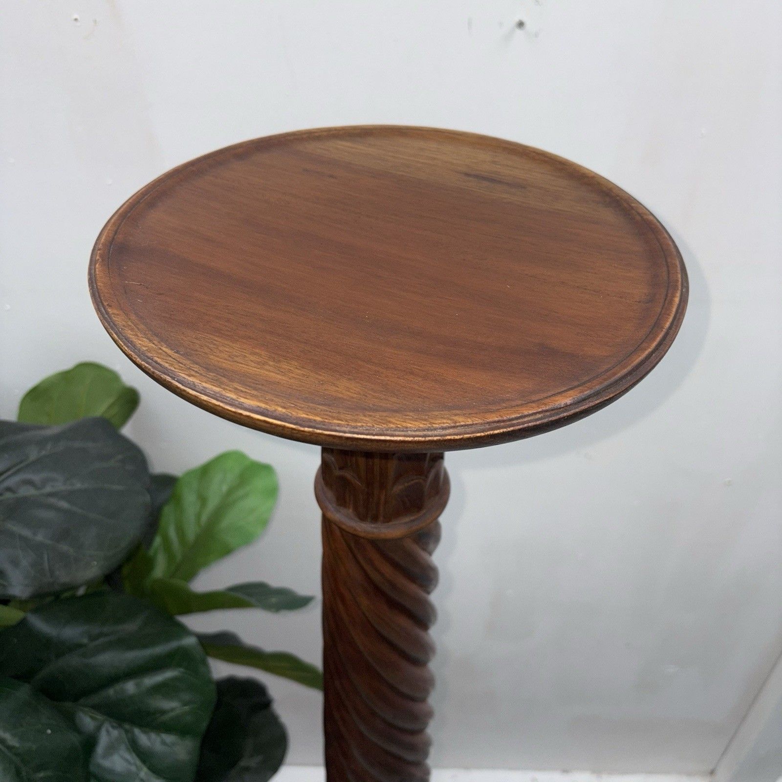 Antique 19th Century Carved Mahogany Torchere/ Plant Stand photo furniture