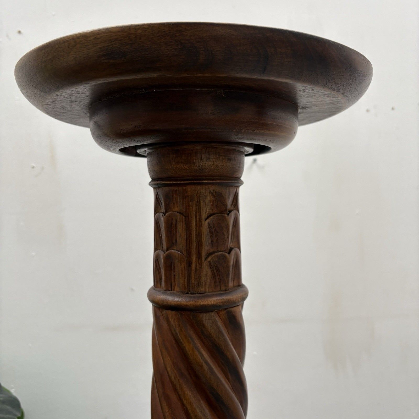 Antique 19th Century Carved Mahogany Torchere/ Plant Stand photo for sale