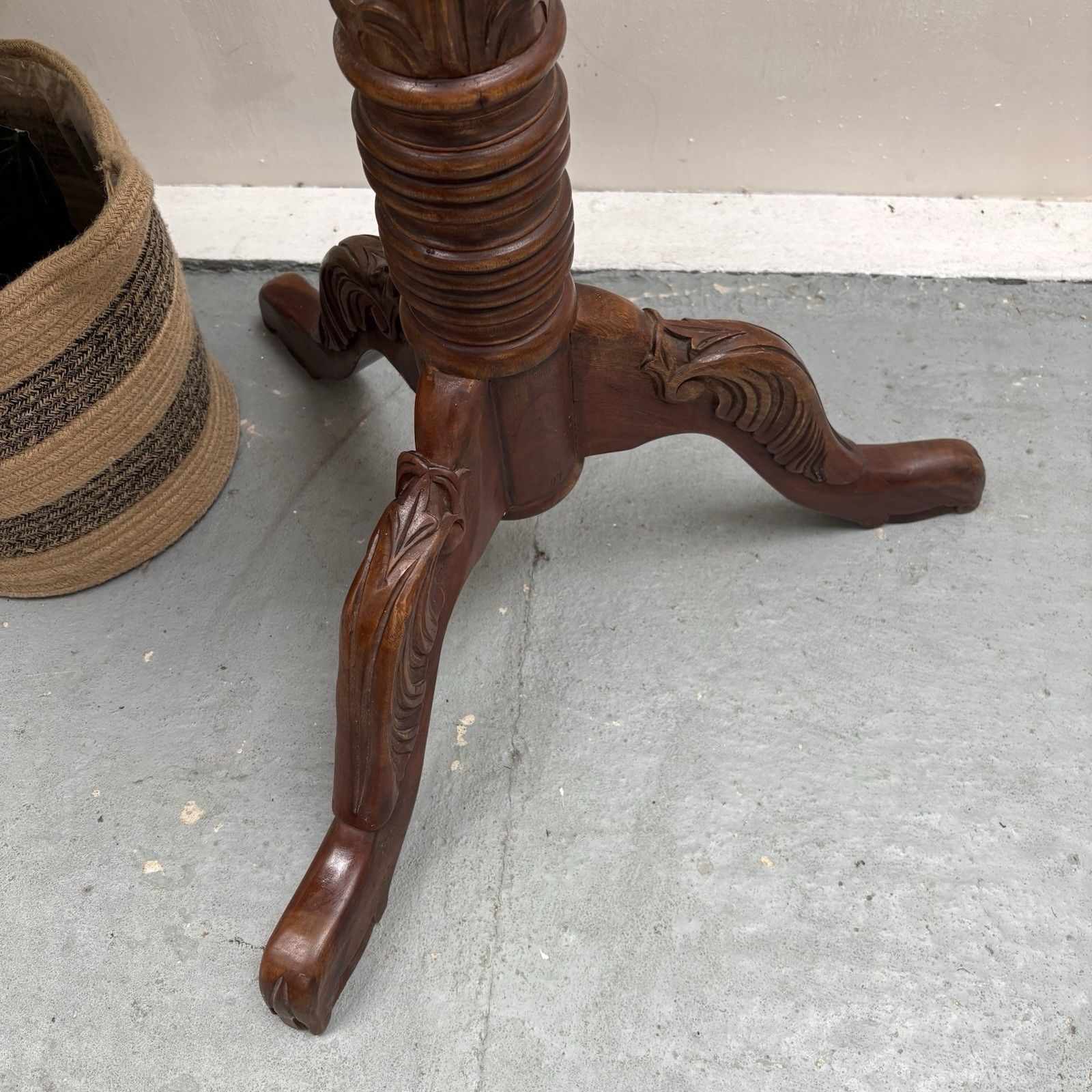 Antique 19th Century Carved Mahogany Torchere/ Plant Stand photo buy