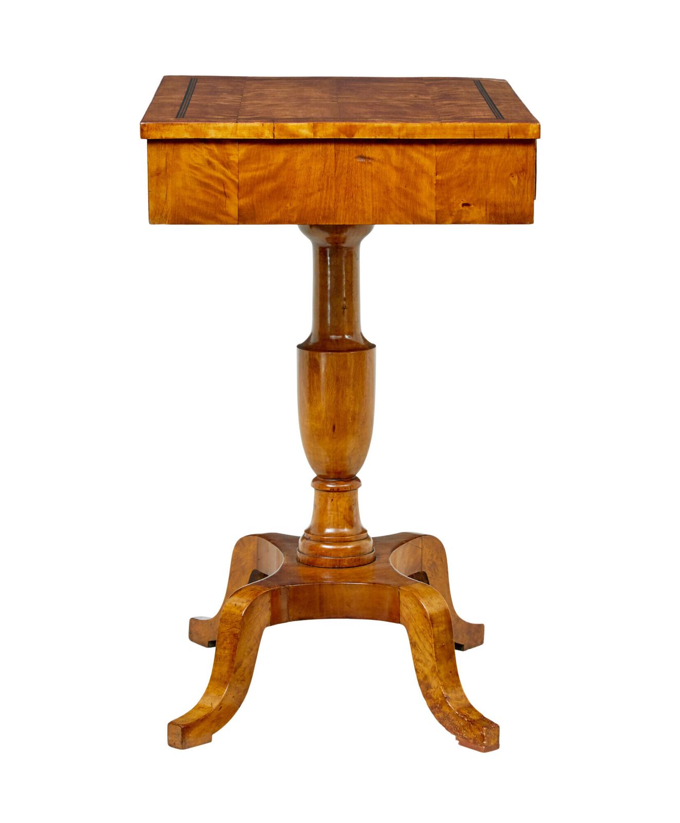 Swedish 19th Century Inlaid Empire Revival Birch Side Table photo vinterior