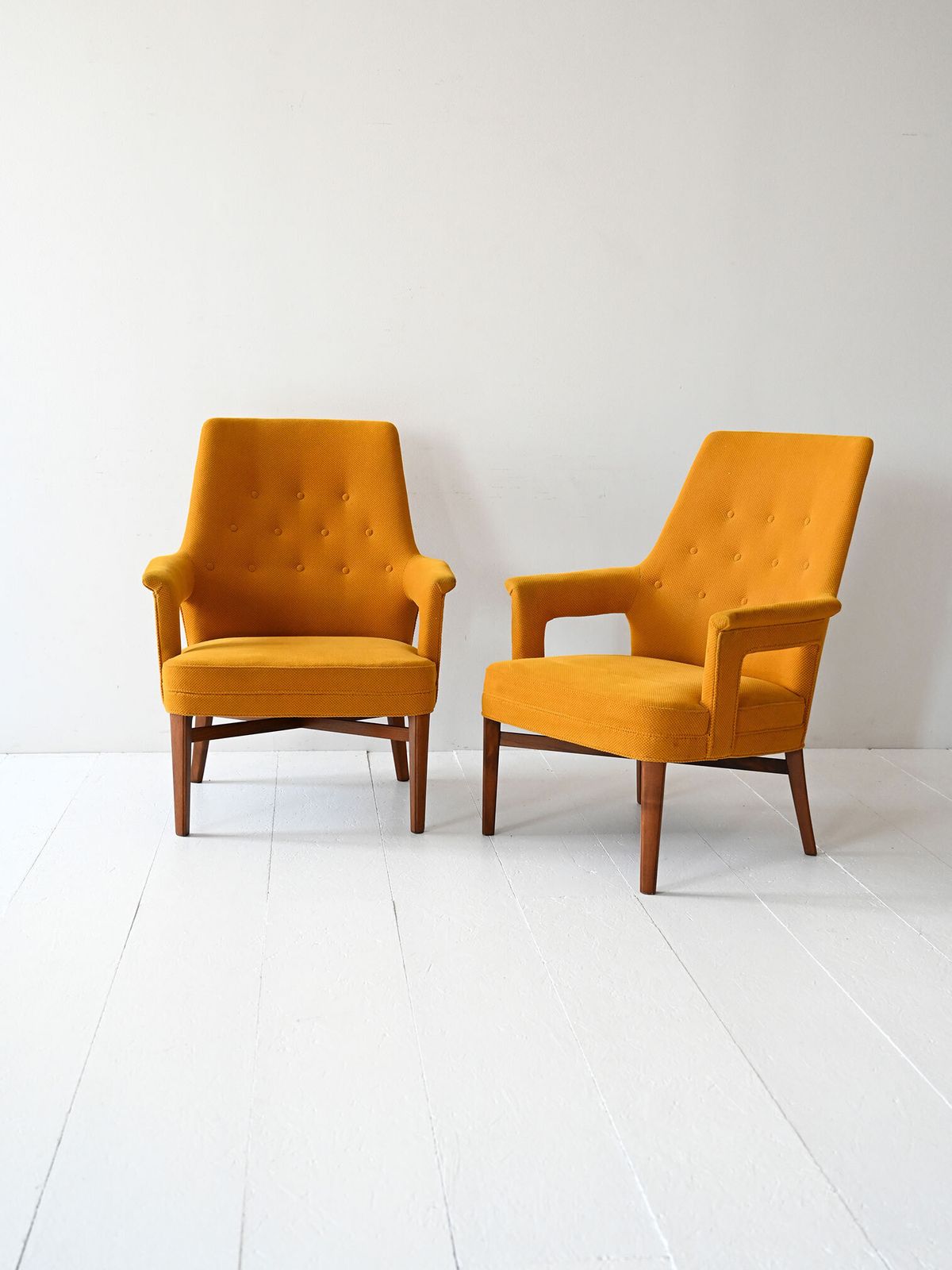 Pair Of Vintage Yellow Scandinavian Armchairs From The 1950s photo furniture