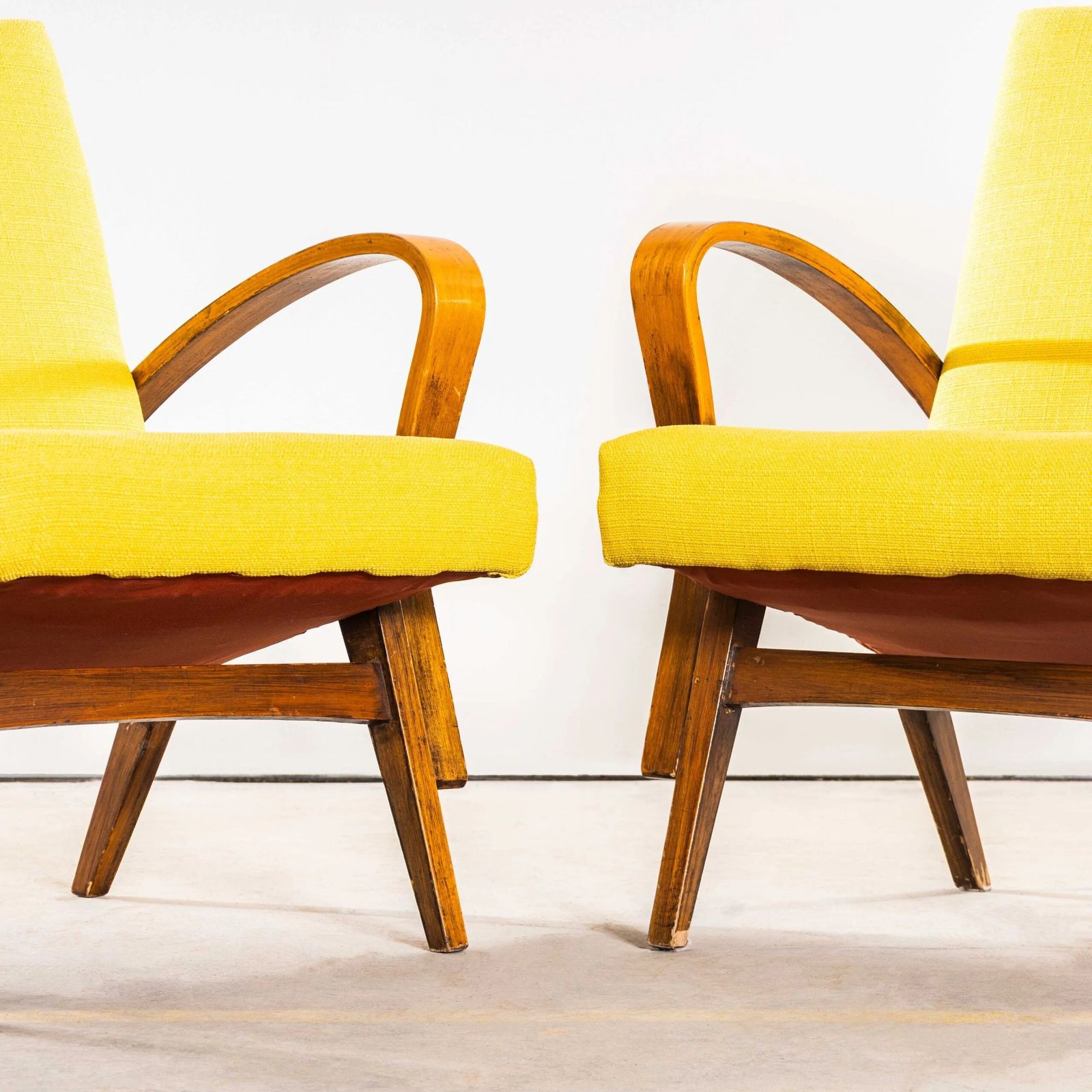 1950’s Frantisek Jirak For Tatra Mustard Upholstered Armchairs photo 795.0