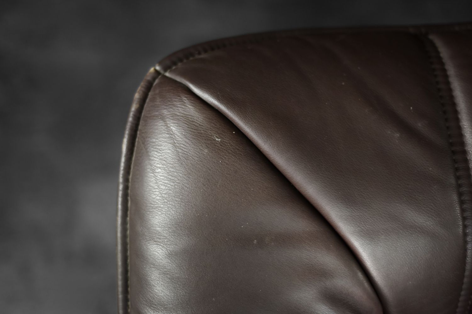 Vintage Danish Modern Brown Leather Two Seater Sofa, 1970s photo vinterior