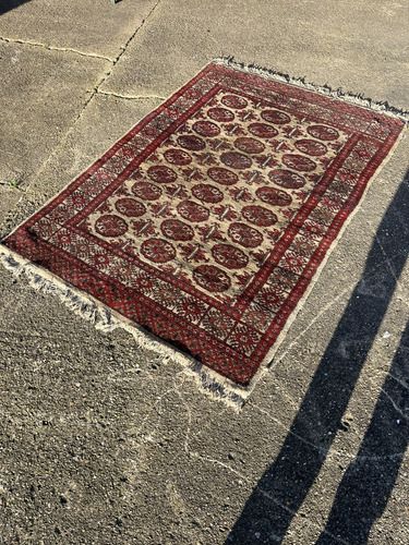 Superior Quality Antique Vintage Turkman Hand Knotted Oriental Carpet / Rug photo vinterior