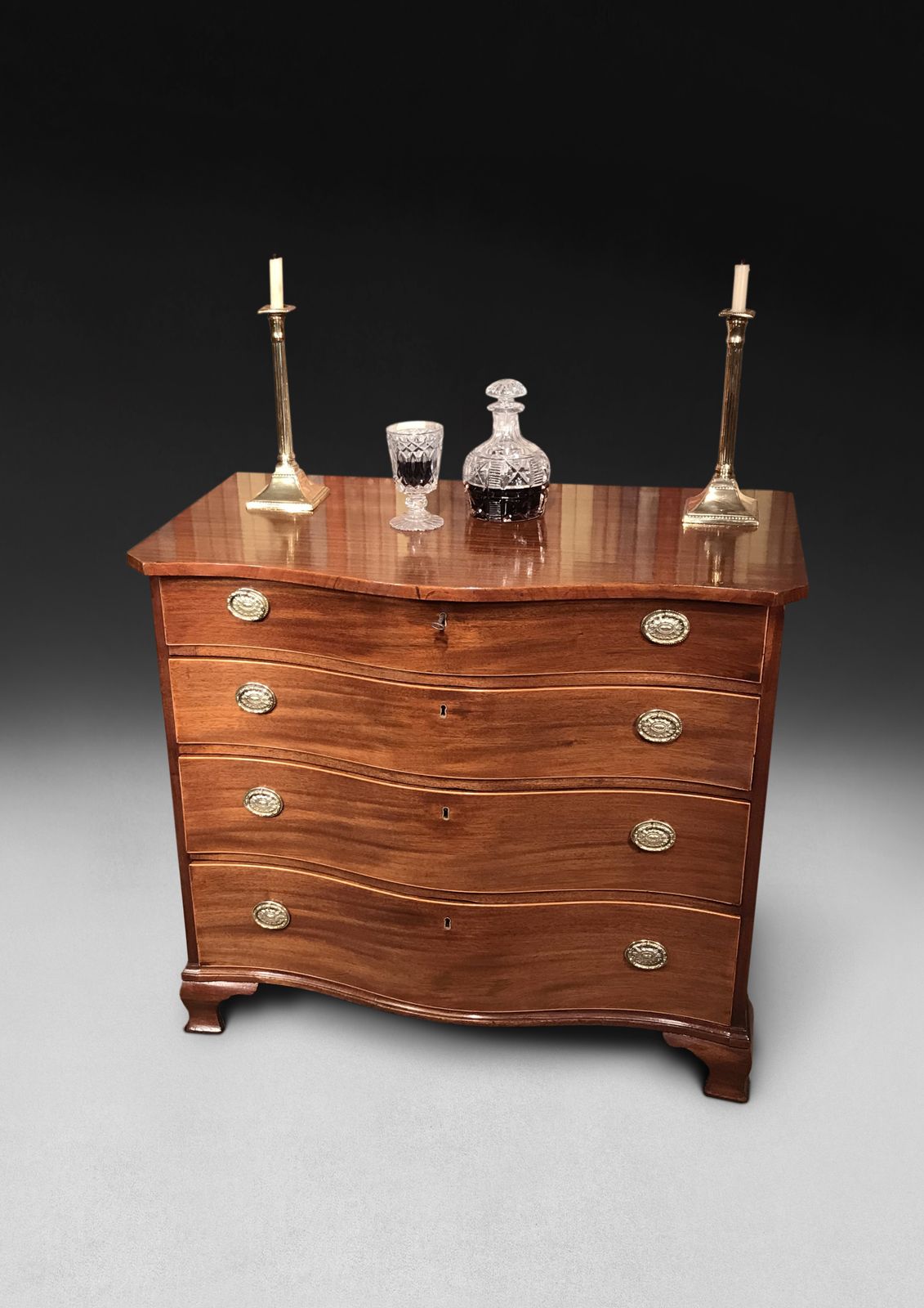George III Period Mahogany Serpentine Fronted Chest Of Four Drawers photo furniture
