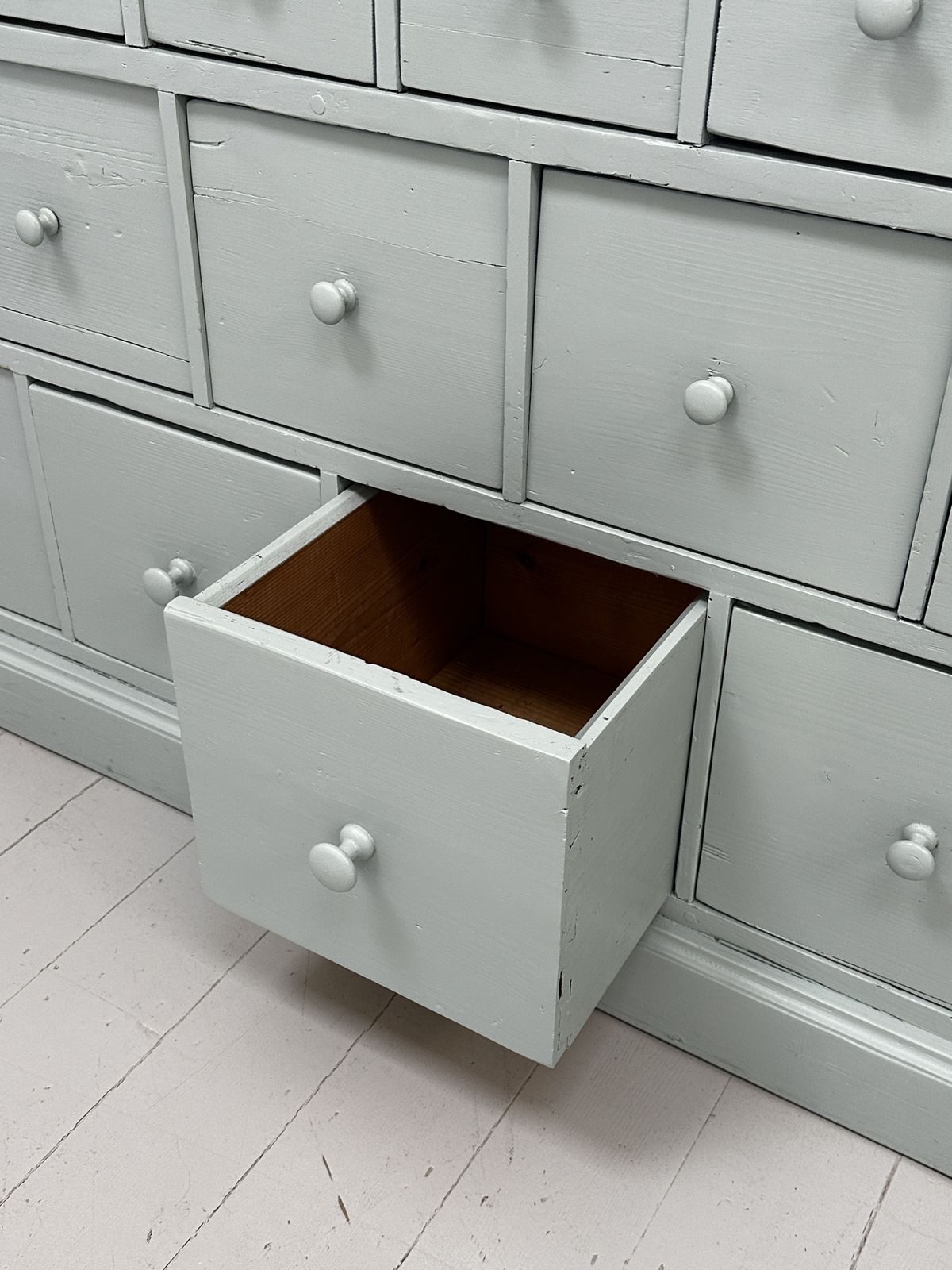 Vintage Dutch Wooden Blue Painted Chest Of Drawers / Cabinet With Drawers photo furniture