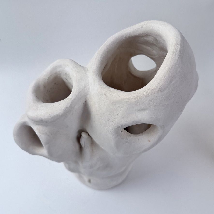 photo for sale Late 20th Century Pair Of Italian Terracotta Sculptures Painted In White