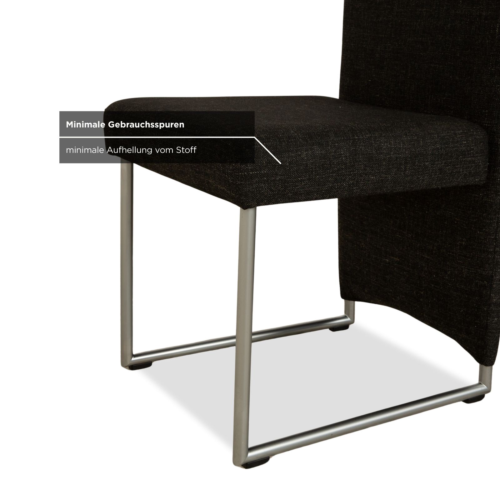 Set Of 6 Rolf Benz 7400 Fabric Chairs In Anthracite And Dark Grey For Dining Room photo vinterior