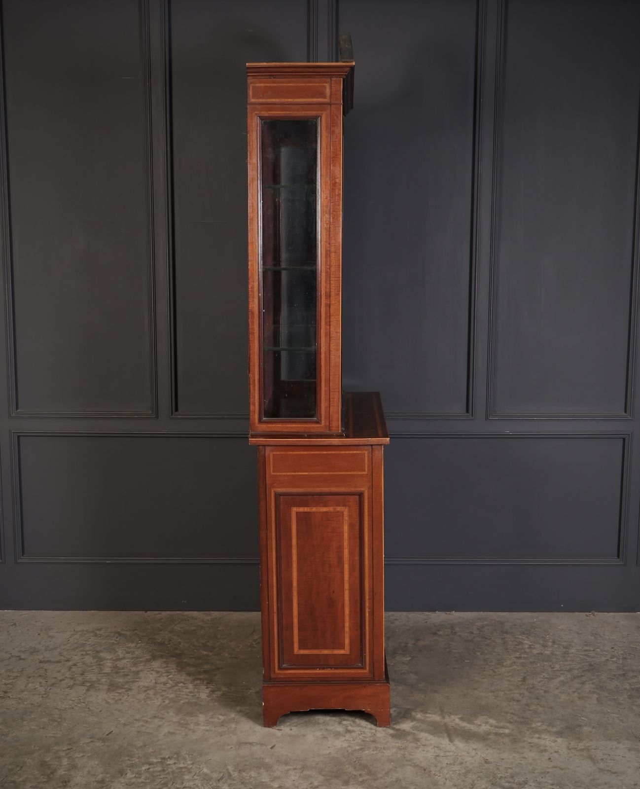 photo furniture Marquetry Inlaid Mahogany Glazed Cabinet