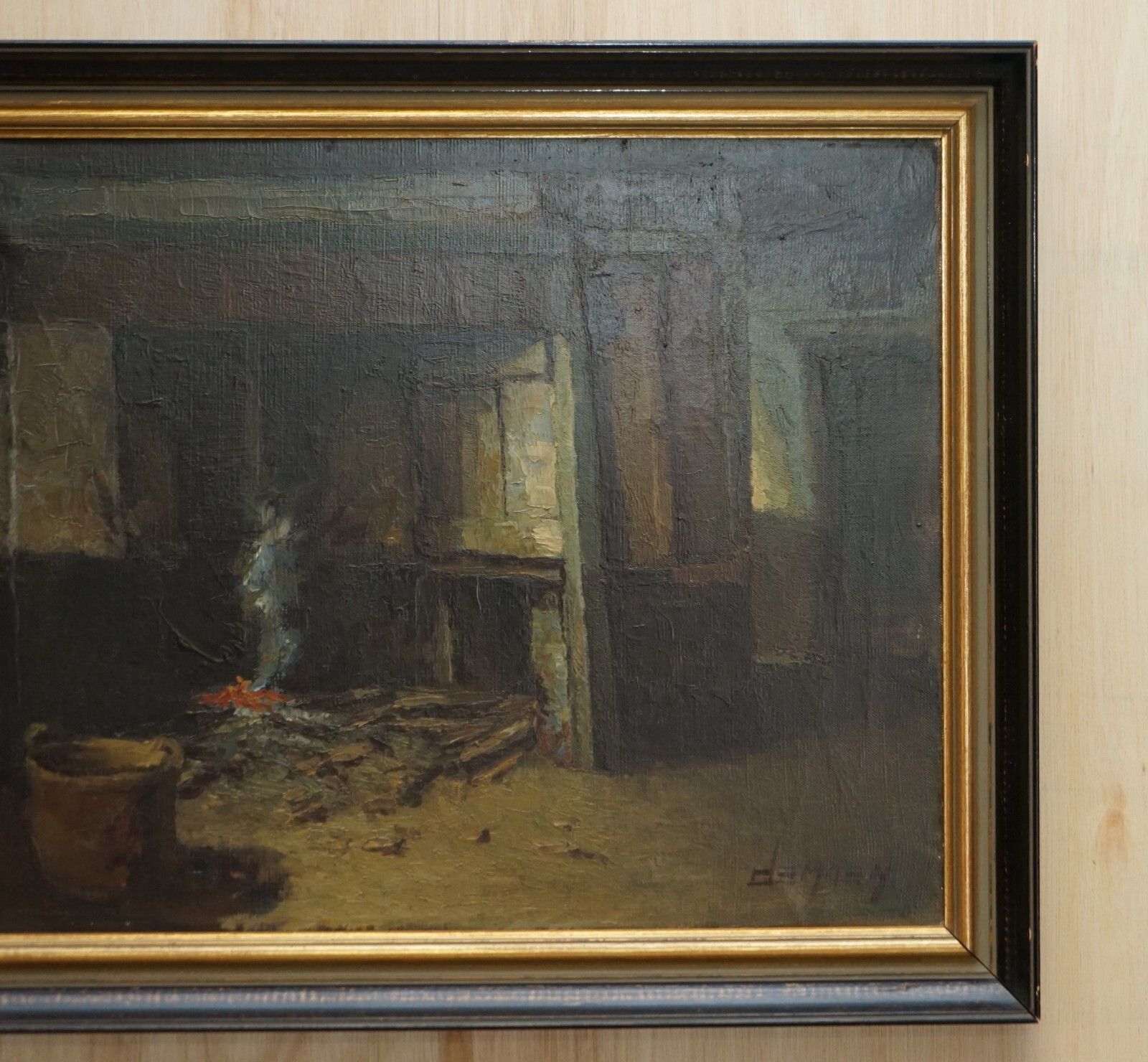 Antique Flemish Oil Painting Museum Exhibited In Au Petit Musee Signed Demoen photo 1200.0