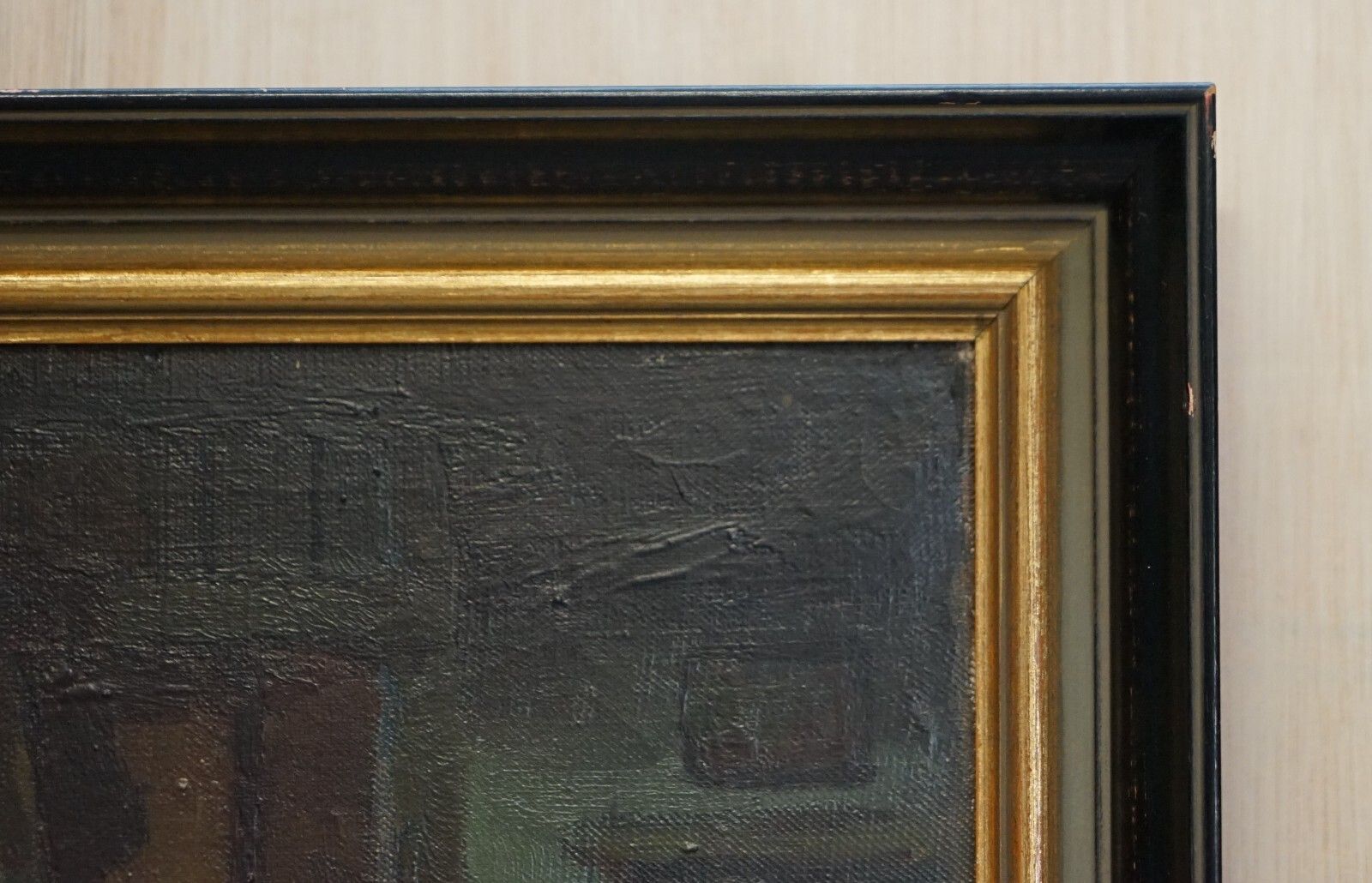 Antique Flemish Oil Painting Museum Exhibited In Au Petit Musee Signed Demoen photo vinterior