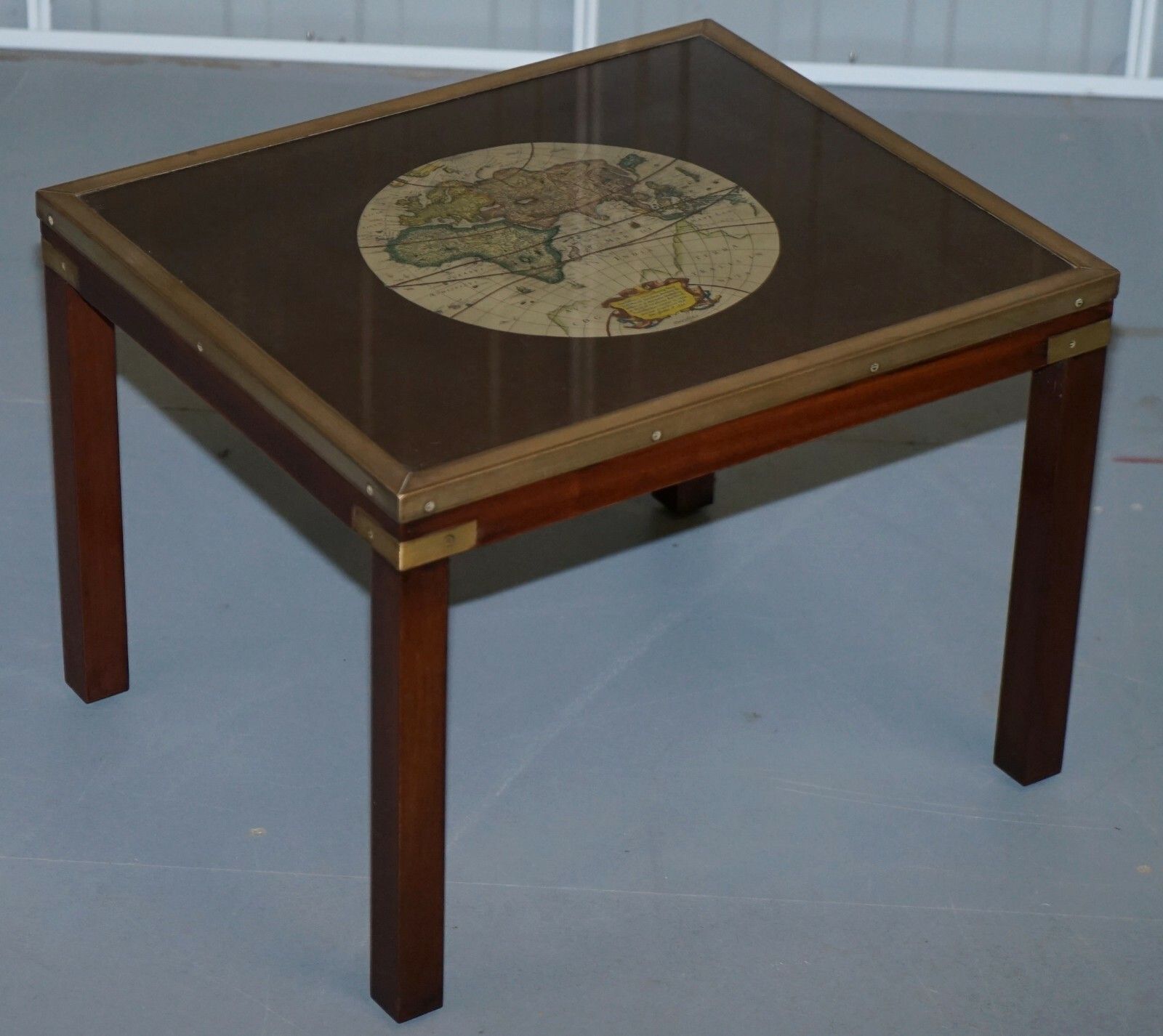 Rare Lovely Coffee & Side Table Nest Of Tables Military Campaign With World Maps photo buy