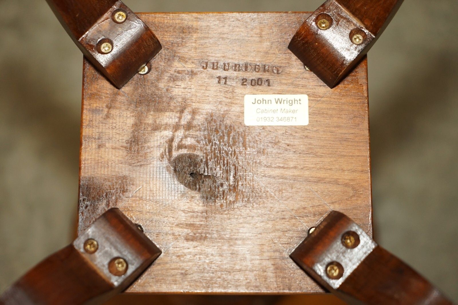 Furniture Fine English Made Jb Wright Cabinet Maker Regency Revival Side End Lamp Table photo