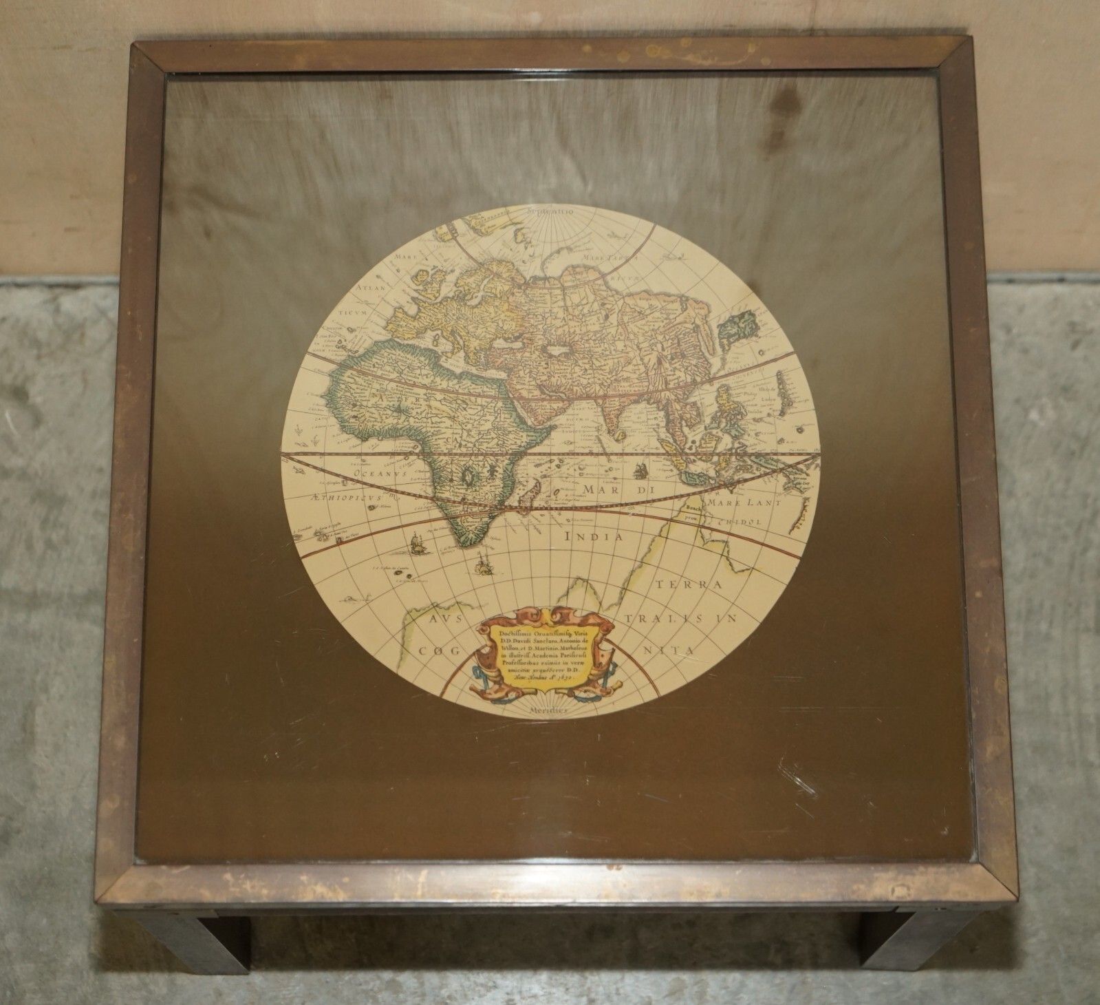 1200.0 Vintage Coffee & Side Table Nest Of Tables Military Campaign With World Maps photo
