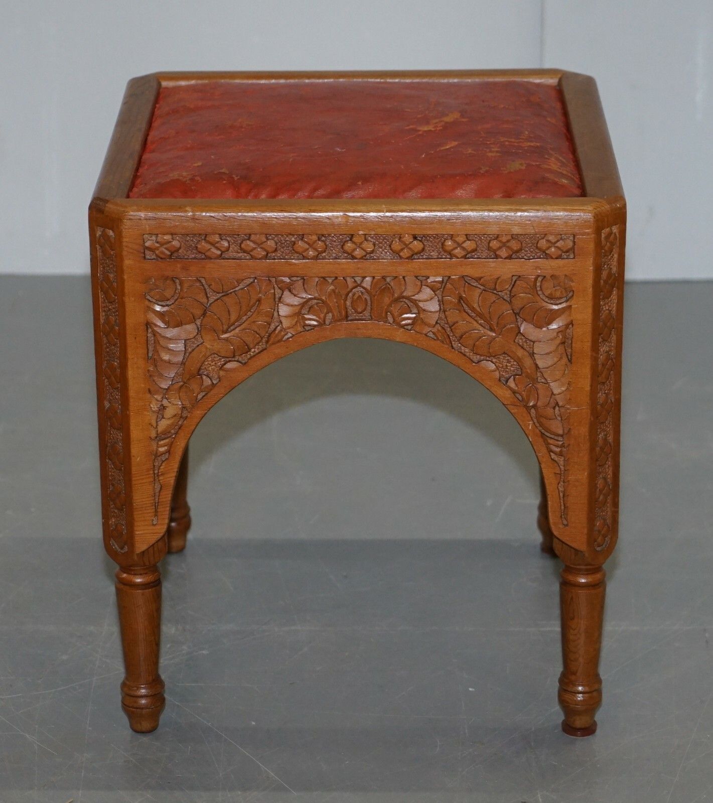 photo for sale Pair Of Antique Victorian Hand Carved 19th Century Asethetic Movement Stools