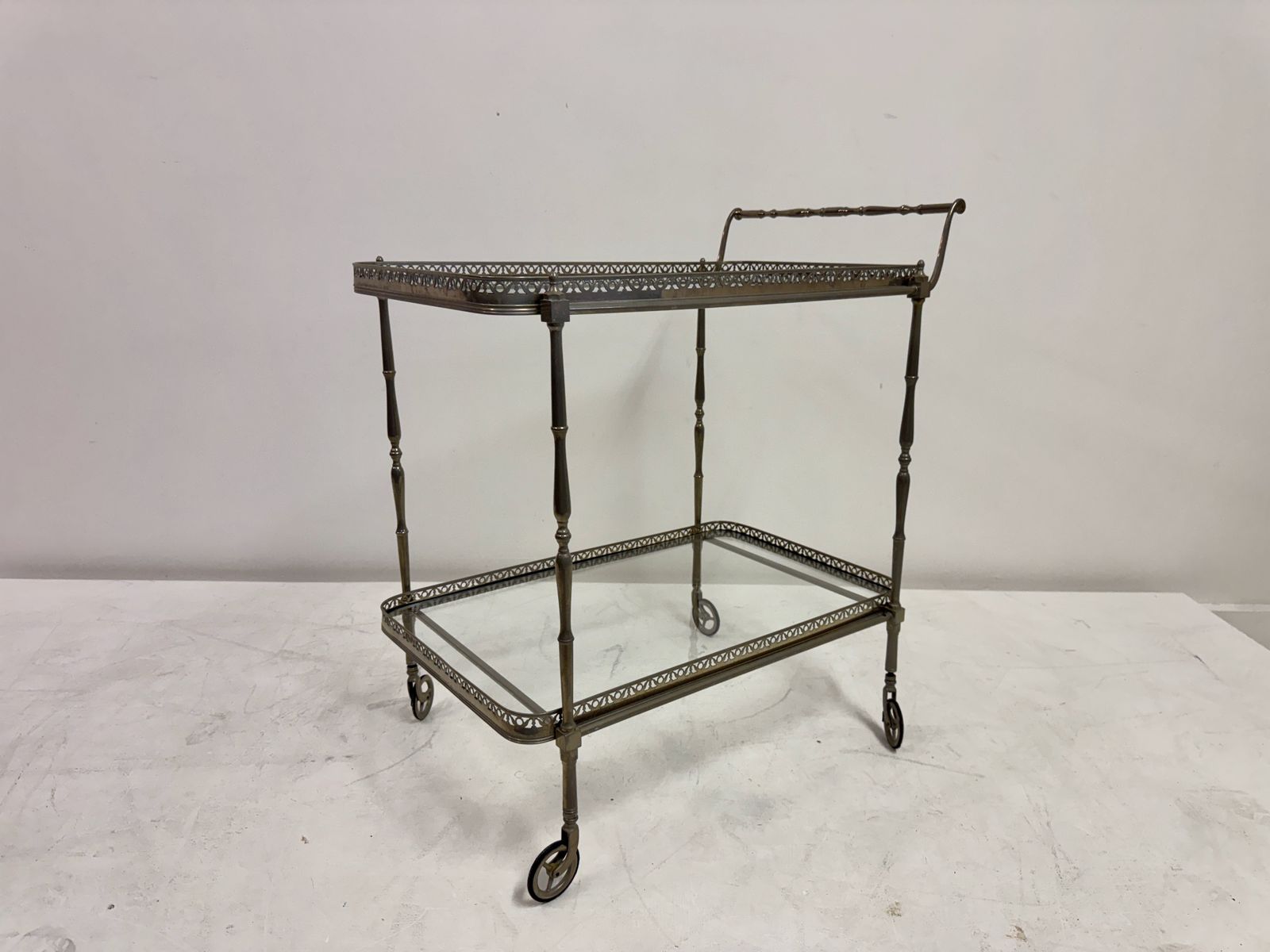 photo for sale French Silvered Drinks Trolley, 1960s