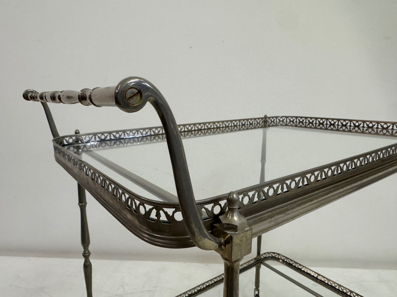 Furniture French Silvered Drinks Trolley, 1960s photo