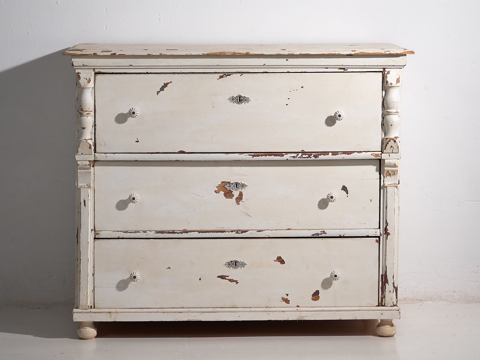Antique White Provencal Style Chest Of Drawers (C.1920) #44 photo for sale
