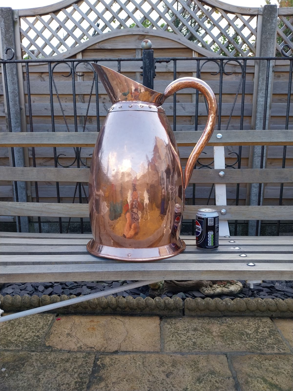 Huge 20 Litre French Copper Jug. Cramped Seams And Hand Beaten. Circa 1820. photo vinterior