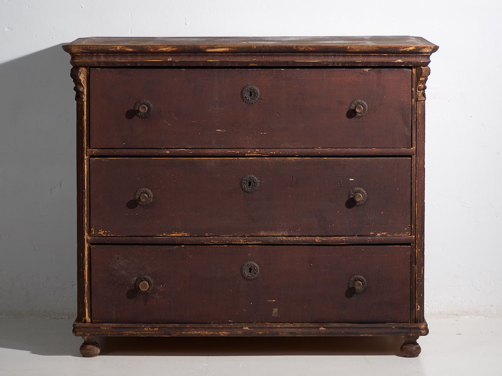 Antique Chest Of Drawers With Dark Patina (C.1920) photo Furniture