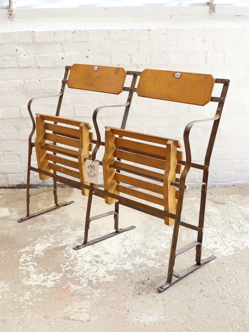 Vintage Double French Theatre Seats photo vintage