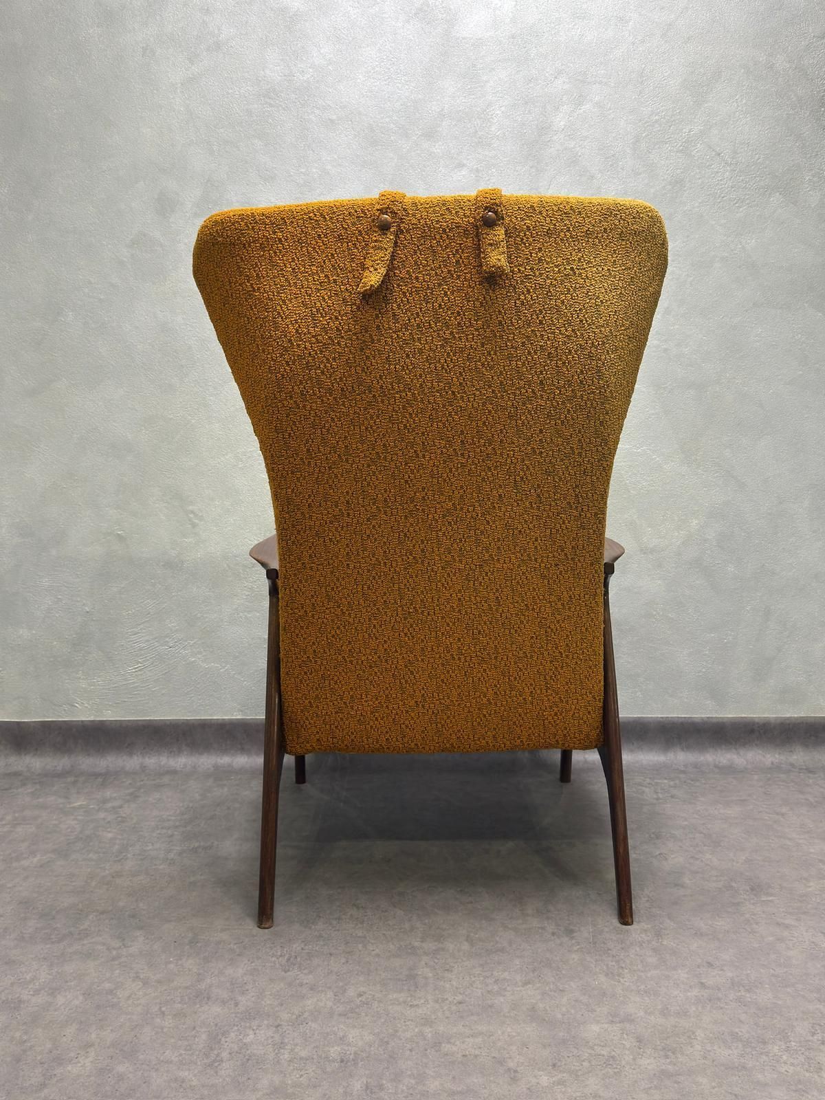 Wingback Chair Sedláček & Vyčítal For Dřevotvar, Czechoslovakia, 1960s photo vinterior