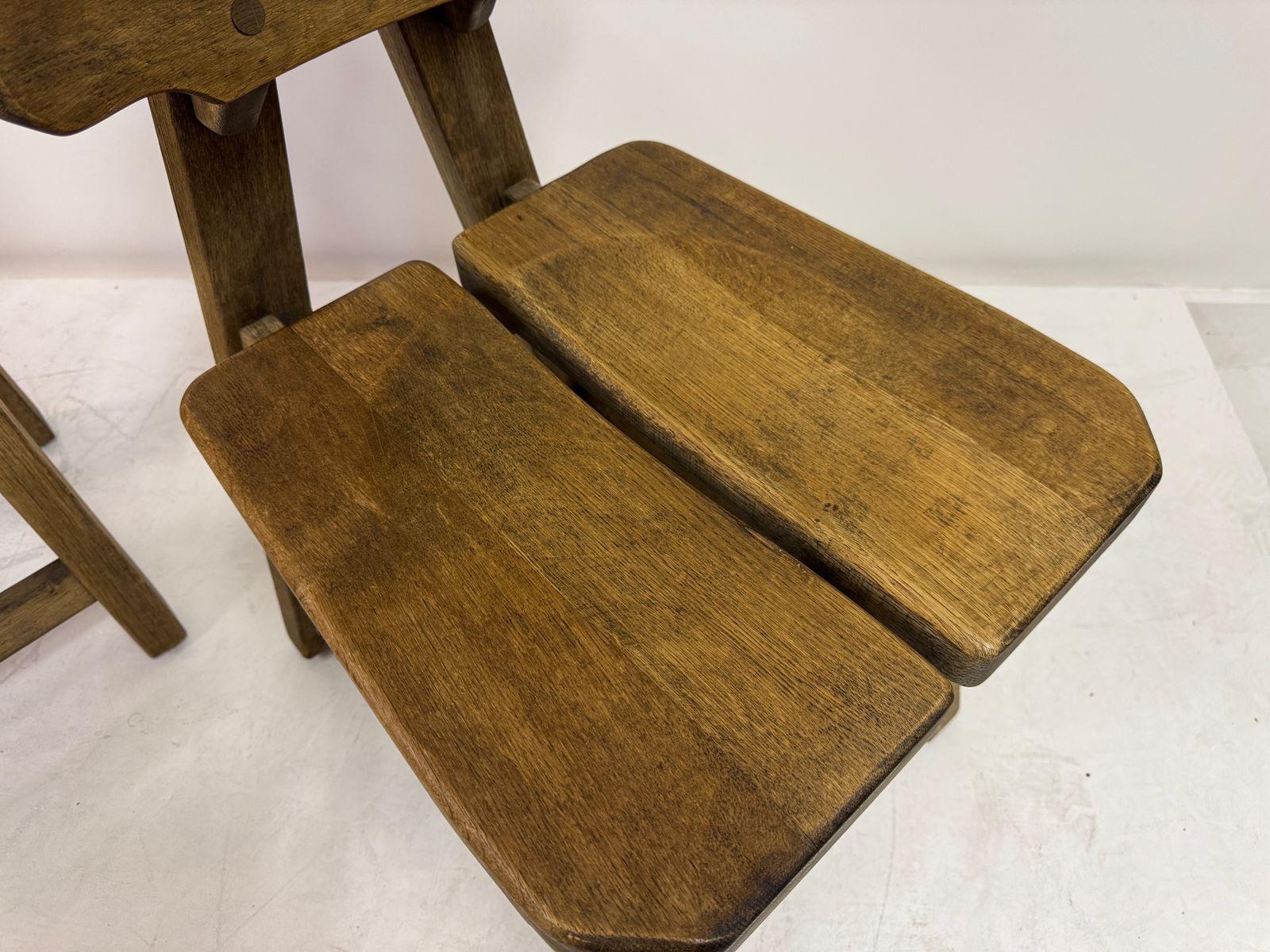 2295.0 Set Of Six Brutalist Dining Chairs In Oak, Low Countries, 1960s photo