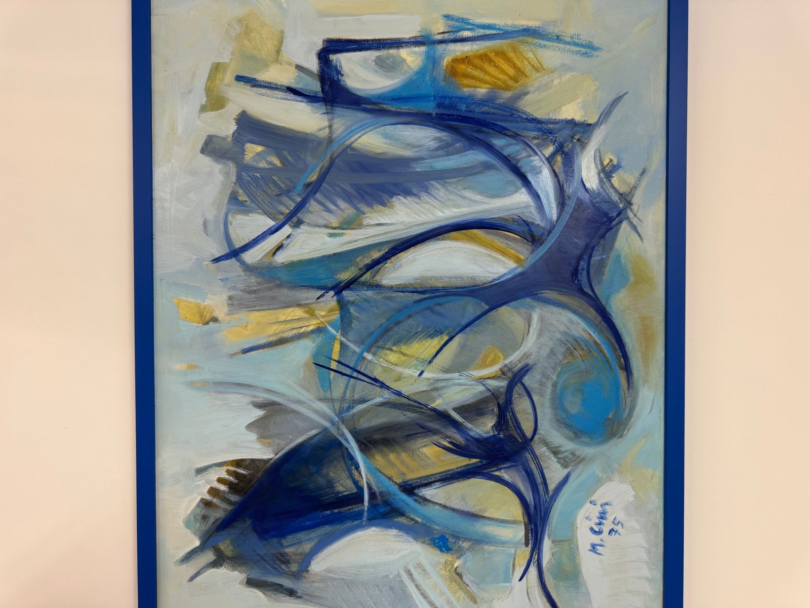 Italian Abstract Painting In Blue, 1975 photo vinterior
