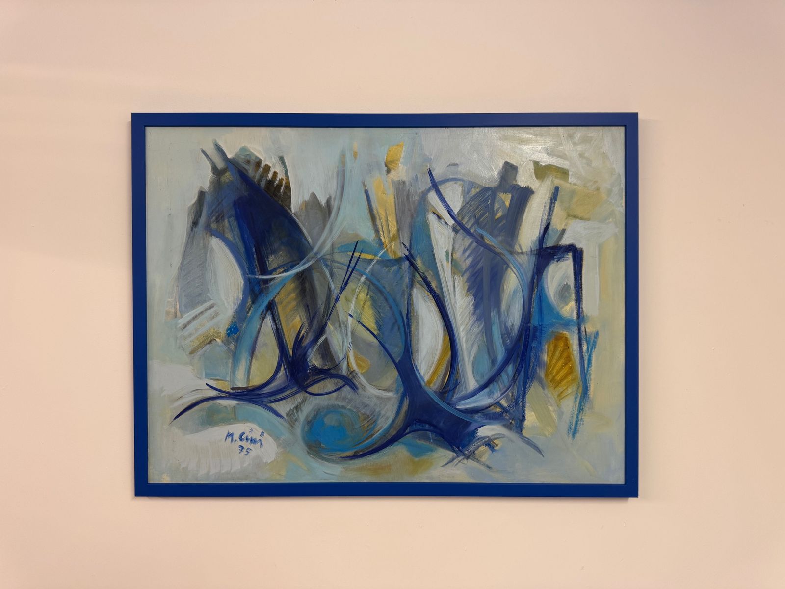 Italian Abstract Painting In Blue, 1975 photo buy