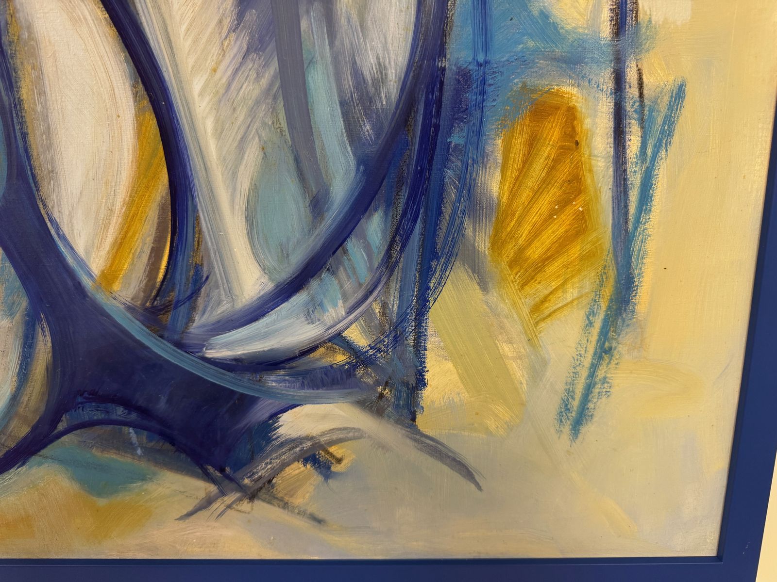 Italian Abstract Painting In Blue, 1975 photo vintage