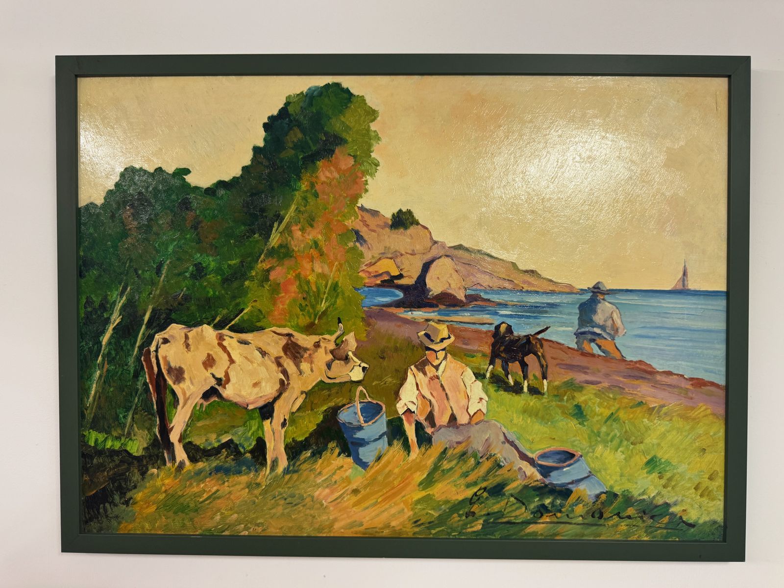 Mid Century Italian Oil Painting photo for sale