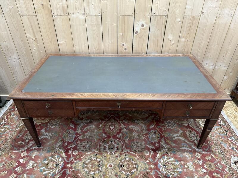 Bureau Plat De Style Louis XVI En Marqueterie 196 Cm photo Furniture