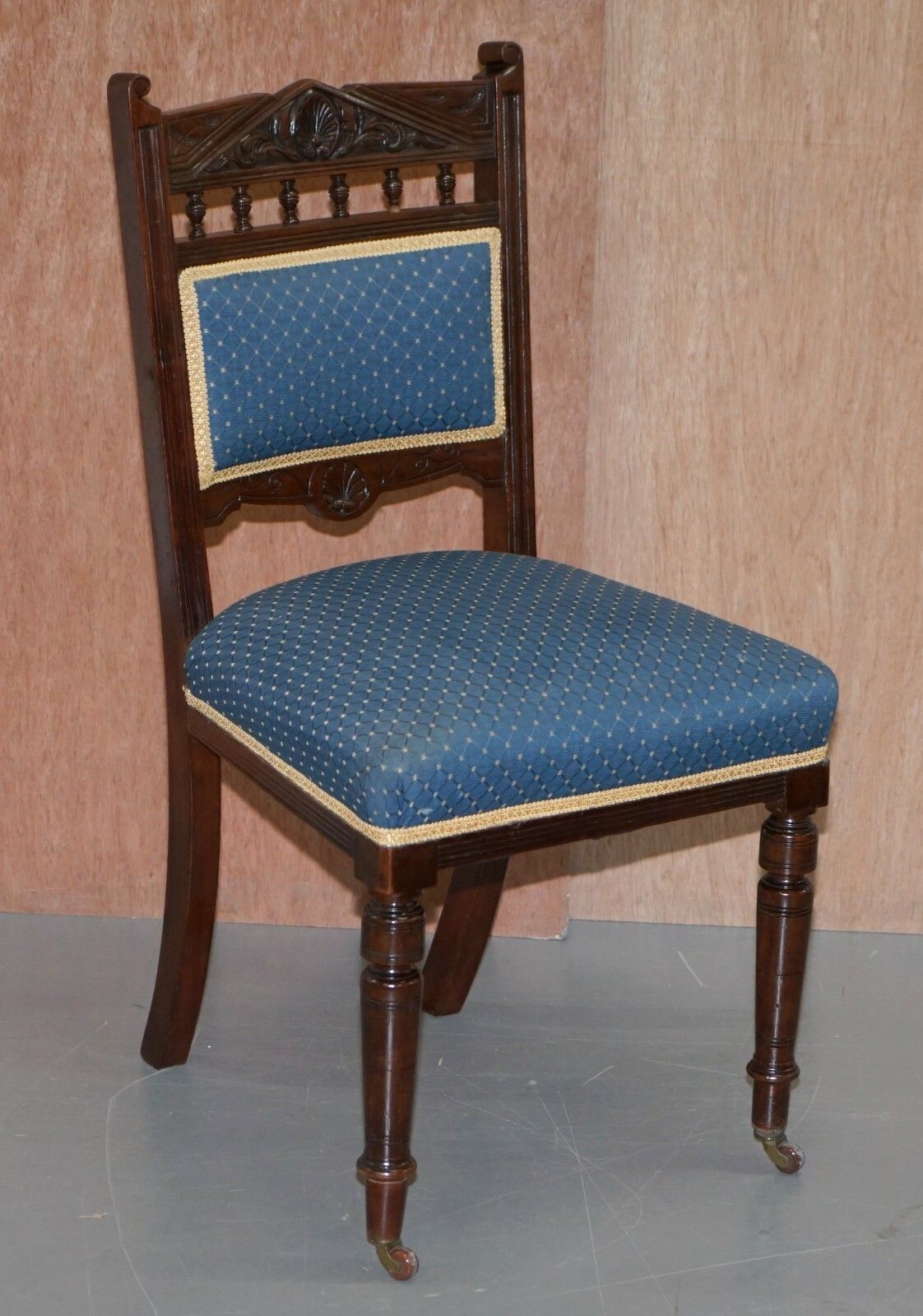 950.0 Stunning Suite Of Original Solid Mahognay Victorian Maple & Co Dining Chairs photo