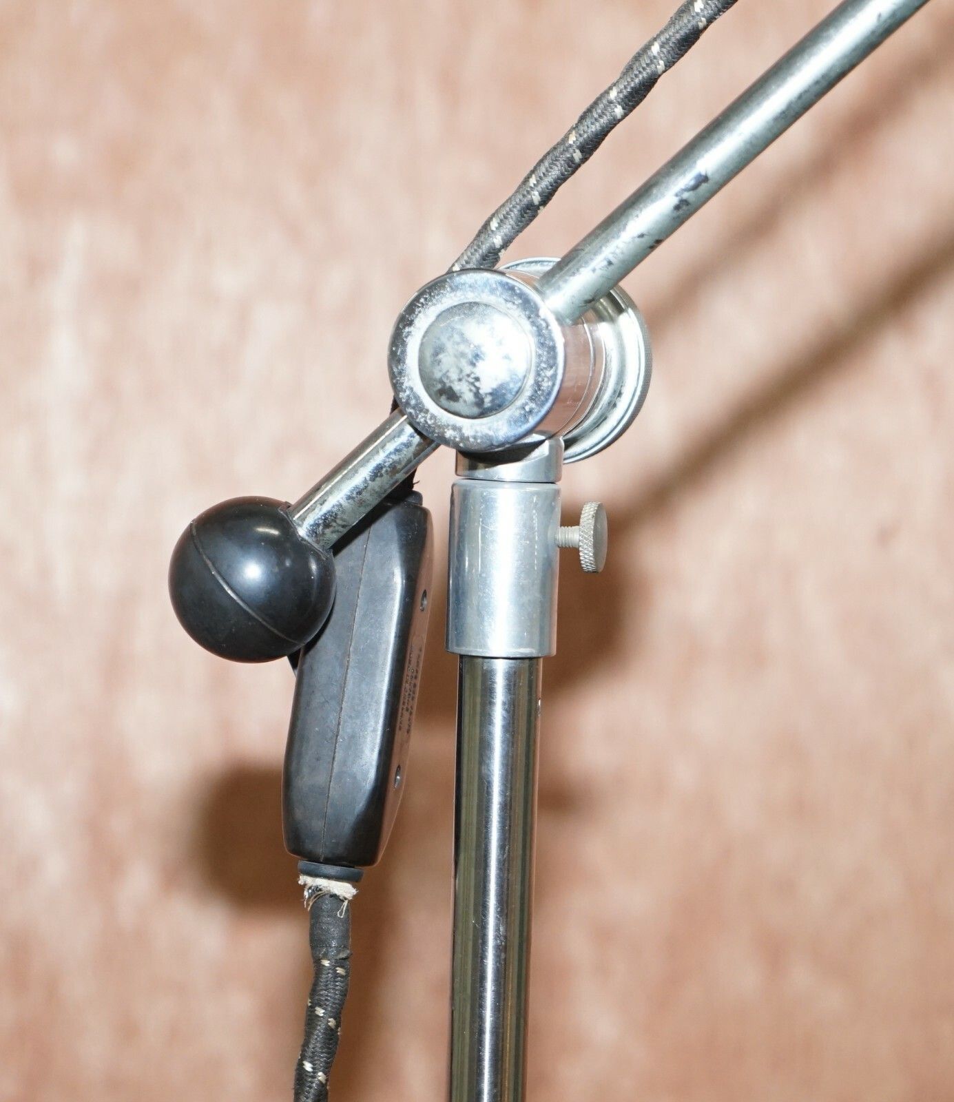 Mid Century Sol Tan Industrial Articulated Floor Lamp & Original Heating Bulb photo 950.0