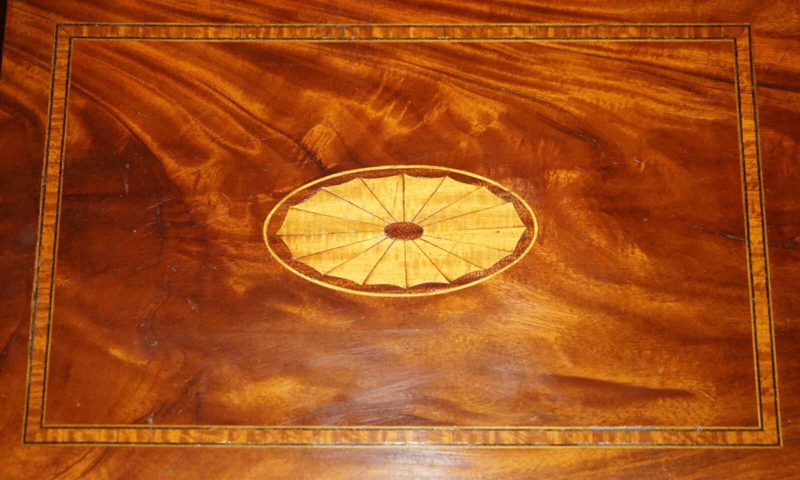 Lovely Vintage Sheraton Revival Famboo Nest Of Tables In Mahogany & Satinwood photo 950.0
